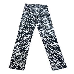 Erica Taylor womens stretch navy white geometric skinny pants. Size XS. workwear